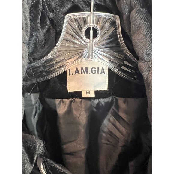 I.AM.GIA Black Contraband Velvet Quilted Jacket - Size M - Picture 3 of 10